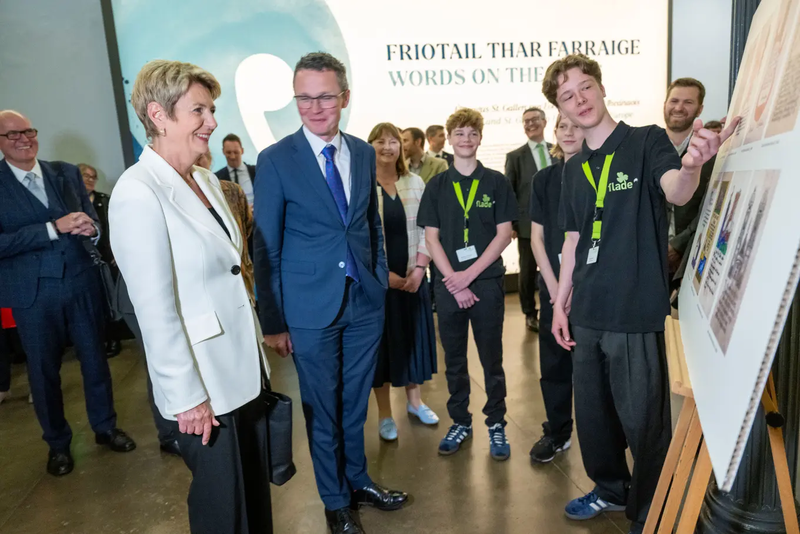 Bundespräsidentin Karin Keller-Sutter bei der Eröffnung der Ausstellung in Dublin